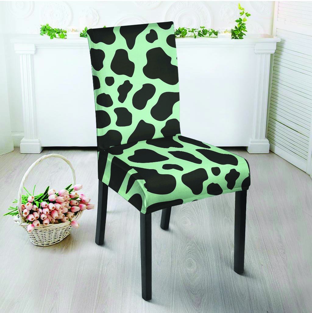 Black And Green Cow Print Chair Cover-grizzshop