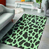 Black And Green Cow Print Floor Mat-grizzshop