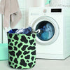 Black And Green Cow Print Laundry Basket-grizzshop