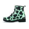 Black And Green Cow Print Men's Boots-grizzshop