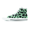 Black And Green Cow Print Men's High Top Shoes-grizzshop