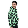 Black And Green Cow Print Men's Hoodie-grizzshop