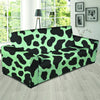 Black And Green Cow Print Sofa Cover-grizzshop