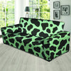 Black And Green Cow Print Sofa Cover-grizzshop