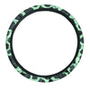 Black And Green Cow Print Steering Wheel Cover-grizzshop