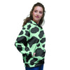 Black And Green Cow Print Women's Hoodie-grizzshop