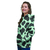 Black And Green Cow Print Women's Hoodie-grizzshop