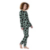 Black And Green Cow Print Women's Pajamas-grizzshop