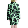 Black And Green Cow Print Women's Robe-grizzshop