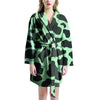 Black And Green Cow Print Women's Robe-grizzshop