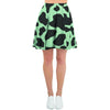 Black And Green Cow Print Women's Skirt-grizzshop