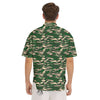 Black And Green Tiger Stripe Camo Print Men's Short Sleeve Shirts-grizzshop