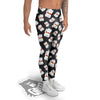 Black And Lucky Cat Print Pattern Men's Leggings-grizzshop