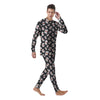 Black And Lucky Cat Print Pattern Men's Pajamas-grizzshop