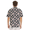 Black And Lucky Cat Print Pattern Men's Short Sleeve Shirts-grizzshop