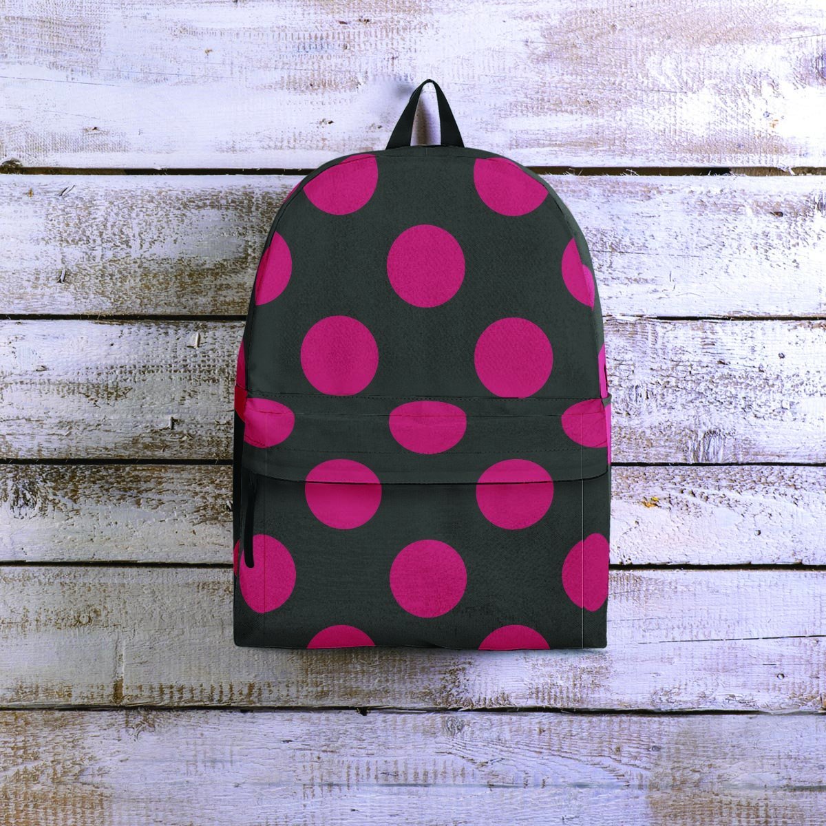 Black And Maroon Polka Dot Backpack-grizzshop