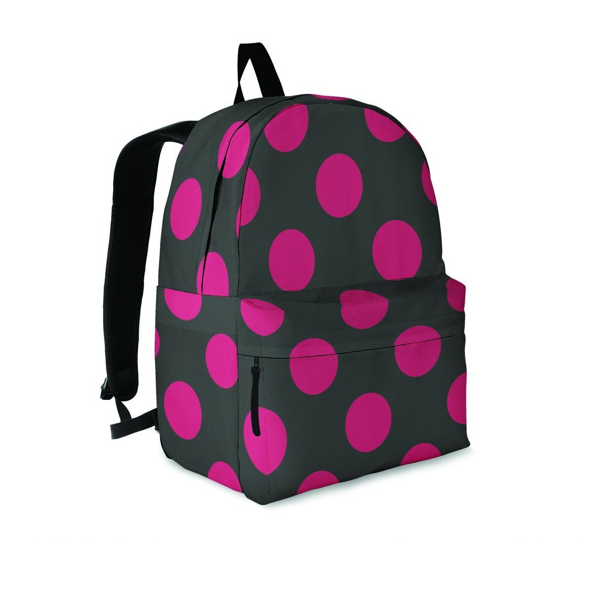 Black And Maroon Polka Dot Backpack-grizzshop