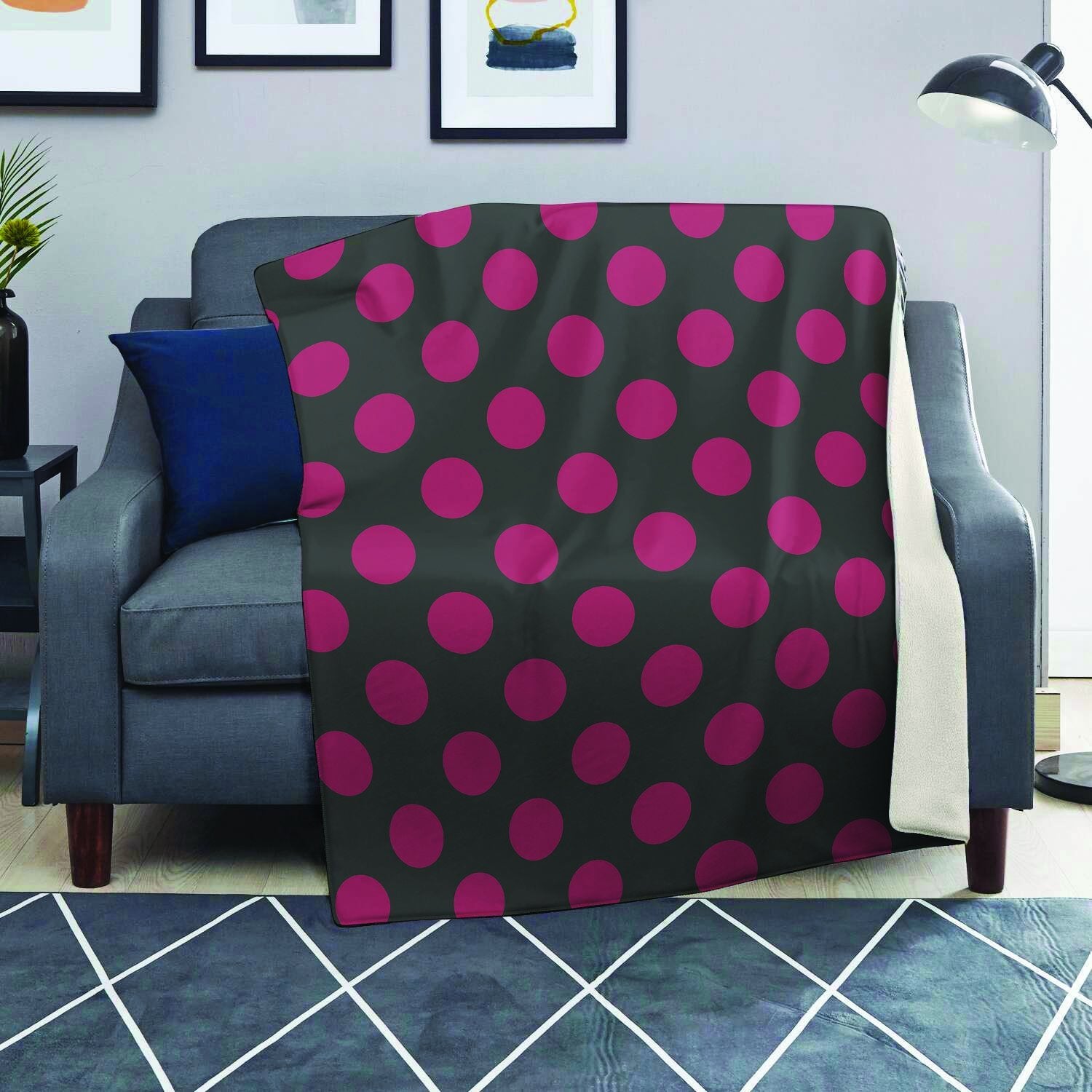 Black And Maroon Polka Dot Blanket-grizzshop