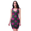 Black And Maroon Polka Dot Bodycon Dress-grizzshop