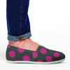 Black And Maroon Polka Dot Canvas Shoes-grizzshop