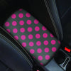 Black And Maroon Polka Dot Car Console Cover-grizzshop