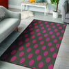 Black And Maroon Polka Dot Floor Mat-grizzshop