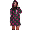 Black And Maroon Polka Dot Hoodie Dress-grizzshop