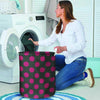 Black And Maroon Polka Dot Laundry Basket-grizzshop