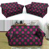 Black And Maroon Polka Dot Loveseat Cover-grizzshop