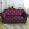 Black And Maroon Polka Dot Loveseat Cover-grizzshop