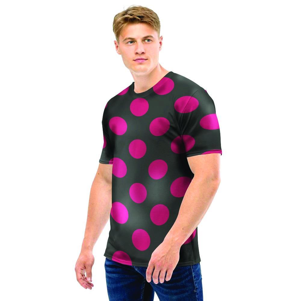 Black And Maroon Polka Dot Men T Shirt-grizzshop