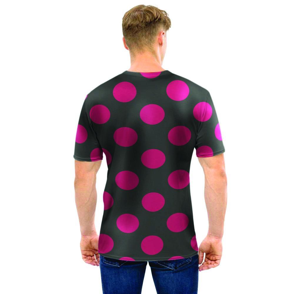 Black And Maroon Polka Dot Men T Shirt-grizzshop