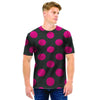 Black And Maroon Polka Dot Men T Shirt-grizzshop