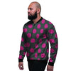 Black And Maroon Polka Dot Men's Bomber Jacket-grizzshop