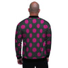 Black And Maroon Polka Dot Men's Bomber Jacket-grizzshop