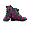 Black And Maroon Polka Dot Men's Boots-grizzshop