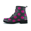 Black And Maroon Polka Dot Men's Boots-grizzshop