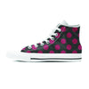 Black And Maroon Polka Dot Men's High Top Shoes-grizzshop