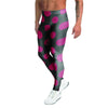 Black And Maroon Polka Dot Men's Leggings-grizzshop