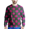 Black And Maroon Polka Dot Men's Sweatshirt-grizzshop