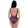 Black And Maroon Polka Dot One Piece Swimsuite-grizzshop