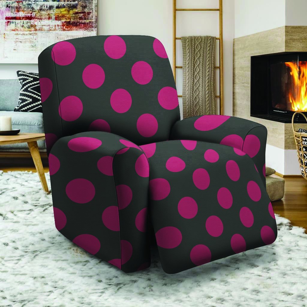 Black And Maroon Polka Dot Recliner Cover-grizzshop