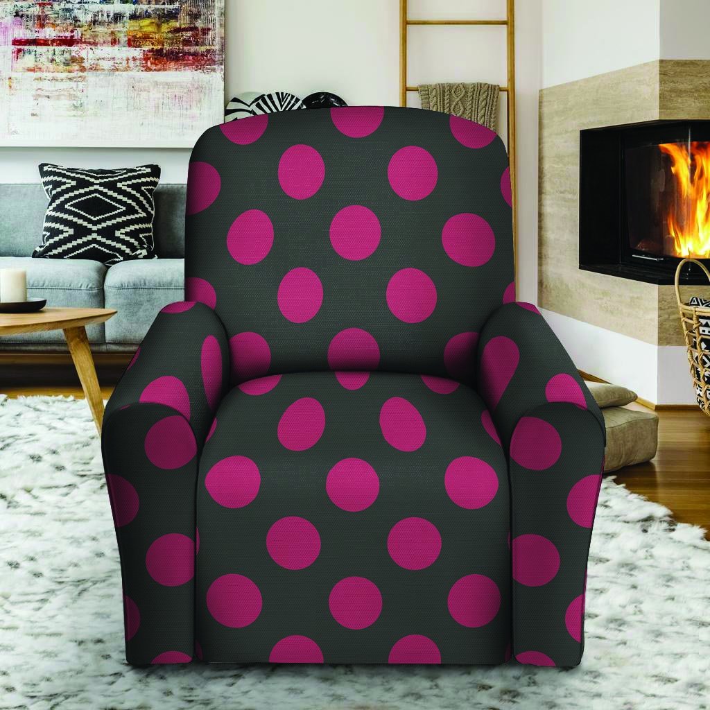 Black And Maroon Polka Dot Recliner Cover-grizzshop