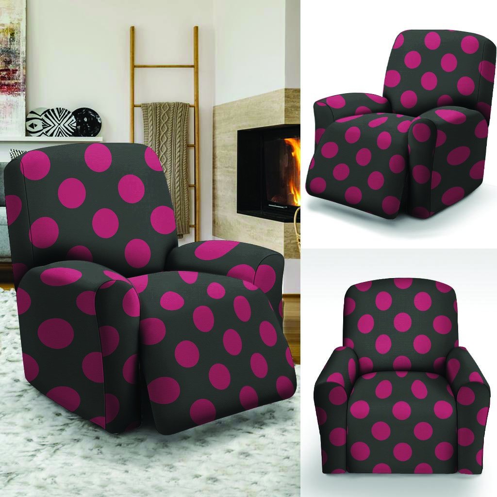 Black And Maroon Polka Dot Recliner Cover-grizzshop