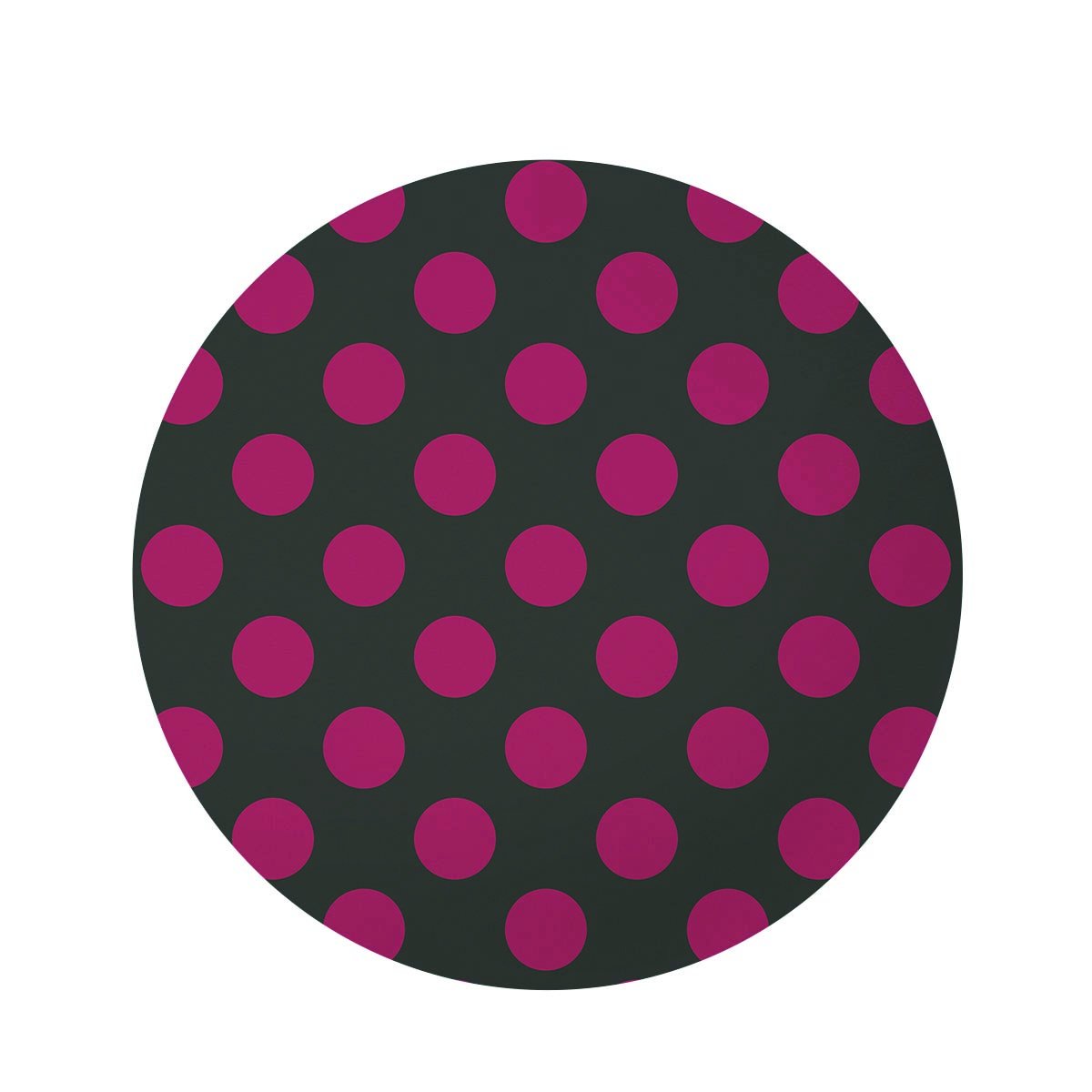 Black And Maroon Polka Dot Round Rug-grizzshop