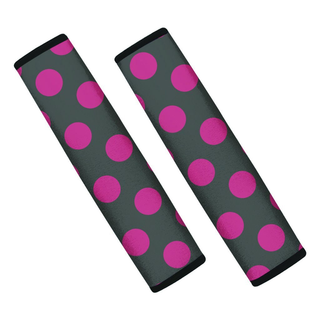 Black And Maroon Polka Dot Seat Belt Cover-grizzshop