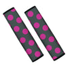 Black And Maroon Polka Dot Seat Belt Cover-grizzshop