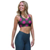 Black And Maroon Polka Dot Sports Bra-grizzshop