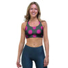 Black And Maroon Polka Dot Sports Bra-grizzshop