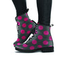 Black And Maroon Polka Dot Women's Boots-grizzshop